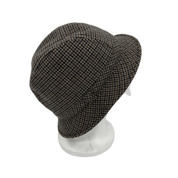 Vintage Exclusivity Benet Made in Italy Tan & Blue Houndstooth Wool Bucket Hat main image 14